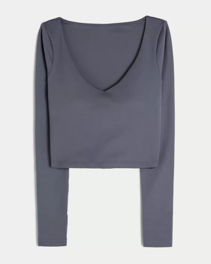 Gilly Hicks Active Recharge Long-Sleeve Plunge Top,Gilly Hicks Active Recharge Long-Sleeve Plunge Top Gilly Hicks Active Recharge Long-Sleeve Plunge Top,Gilly Hicks Active Recharge Long-Sleeve Plunge Top