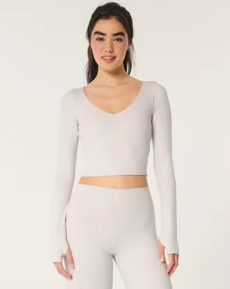 Gilly Hicks Active Recharge Long-Sleeve Plunge Top,Gilly Hicks Active Recharge Long-Sleeve Plunge Top Gilly Hicks Active Recharge Long-Sleeve Plunge Top,Gilly Hicks Active Recharge Long-Sleeve Plunge Top