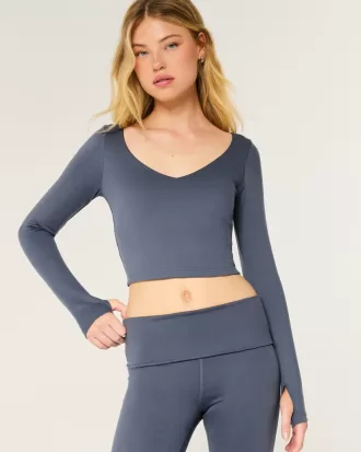 Gilly Hicks Active Recharge Long-Sleeve Plunge Top,Gilly Hicks Active Recharge Long-Sleeve Plunge Top Gilly Hicks Active Recharge Long-Sleeve Plunge Top,Gilly Hicks Active Recharge Long-Sleeve Plunge Top