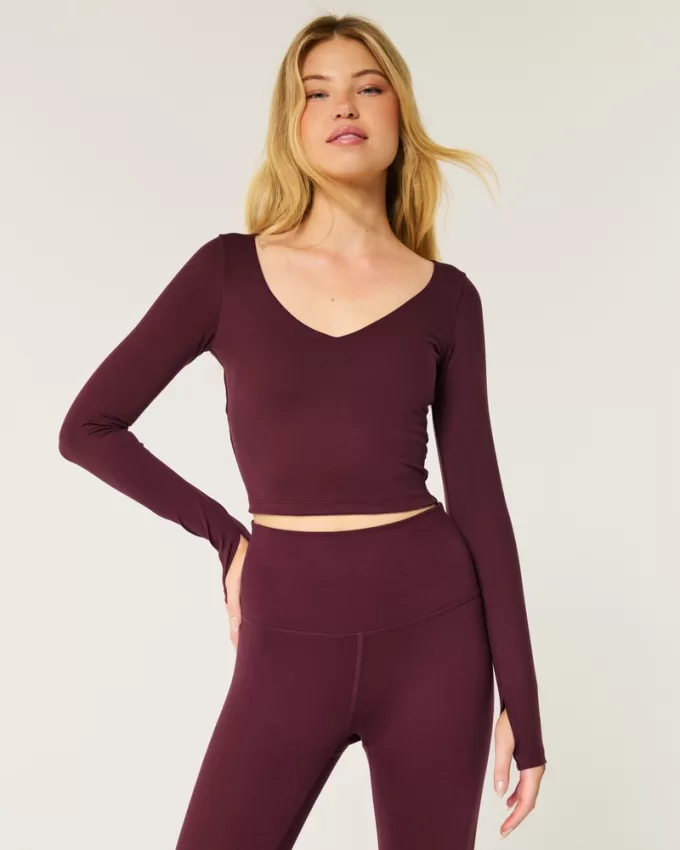 Gilly Hicks Active Recharge Long-Sleeve Plunge Top,Gilly Hicks Active Recharge Long-Sleeve Plunge Top Gilly Hicks Active Recharge Long-Sleeve Plunge Top,Gilly Hicks Active Recharge Long-Sleeve Plunge Top