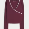 Gilly Hicks Active Tipped Wrap Top,Gilly Hicks Active Tipped Wrap Top Gilly Hicks Active Tipped Wrap Top,Gilly Hicks Active Tipped Wrap Top