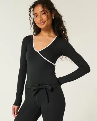Gilly Hicks Active Tipped Wrap Top,Gilly Hicks Active Tipped Wrap Top Gilly Hicks Active Tipped Wrap Top,Gilly Hicks Active Tipped Wrap Top