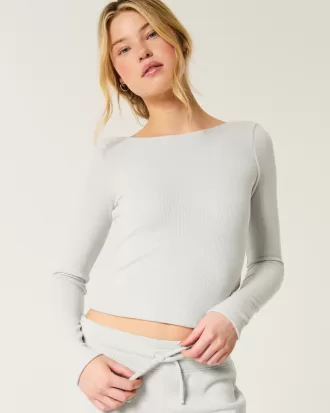 Gilly Hicks Cozy Waffle Boat-Neck Top,Gilly Hicks Cozy Waffle Boat-Neck Top Gilly Hicks Cozy Waffle Boat-Neck Top,Gilly Hicks Cozy Waffle Boat-Neck Top