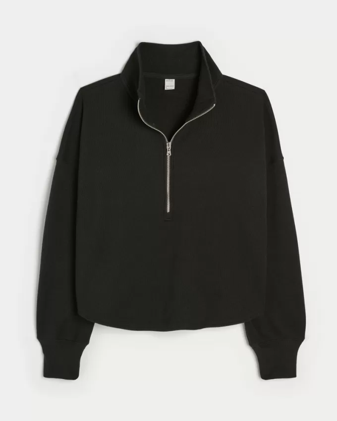 Gilly Hicks Cozy Waffle Quarter-Zip Top,Gilly Hicks Cozy Waffle Quarter-Zip Top Gilly Hicks Cozy Waffle Quarter-Zip Top,Gilly Hicks Cozy Waffle Quarter-Zip Top