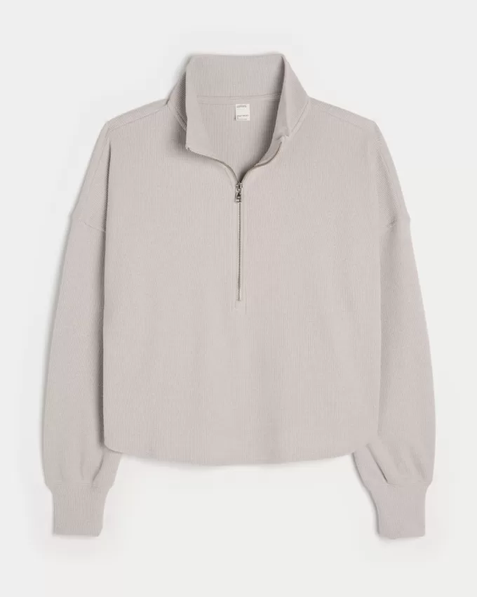 Gilly Hicks Cozy Waffle Quarter-Zip Top,Gilly Hicks Cozy Waffle Quarter-Zip Top Gilly Hicks Cozy Waffle Quarter-Zip Top,Gilly Hicks Cozy Waffle Quarter-Zip Top