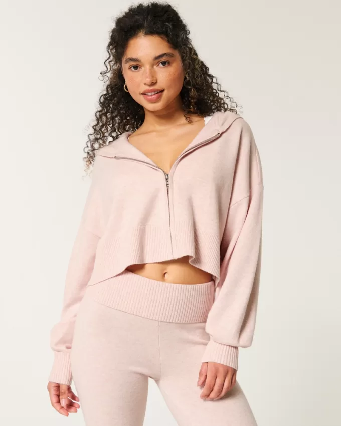 Gilly Hicks Sweater-Knit Zip-Up Hoodie,Gilly Hicks Sweater-Knit Zip-Up Hoodie Gilly Hicks Sweater-Knit Zip-Up Hoodie,Gilly Hicks Sweater-Knit Zip-Up Hoodie