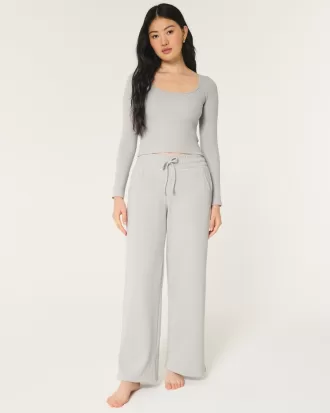 Gilly Hicks Waffle Wide-Leg Pants,Gilly Hicks Waffle Wide-Leg Pants Gilly Hicks Waffle Wide-Leg Pants,Gilly Hicks Waffle Wide-Leg Pants
