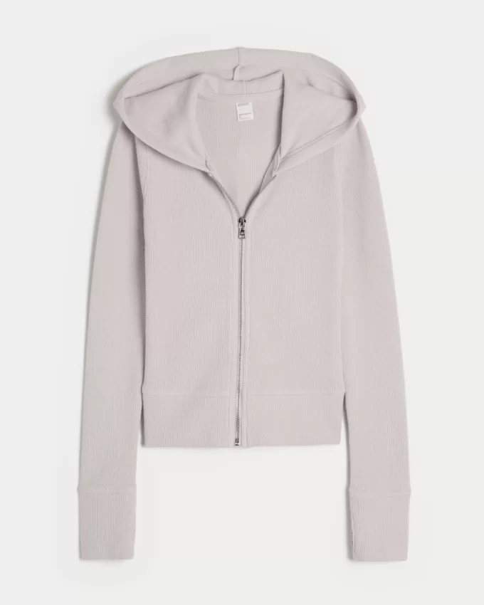Gilly Hicks Waffle Zip-Up Hoodie,Gilly Hicks Waffle Zip-Up Hoodie
