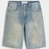 Greased Medium Wash Super Baggy Denim Shorts,Greased Medium Wash Super Baggy Denim Shorts Greased Medium Wash Super Baggy Denim Shorts,Greased Medium Wash Super Baggy Denim Shorts