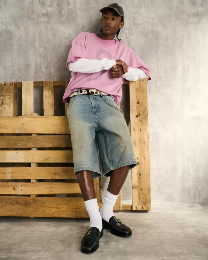 Greased Medium Wash Super Baggy Denim Shorts,Greased Medium Wash Super Baggy Denim Shorts Greased Medium Wash Super Baggy Denim Shorts,Greased Medium Wash Super Baggy Denim Shorts