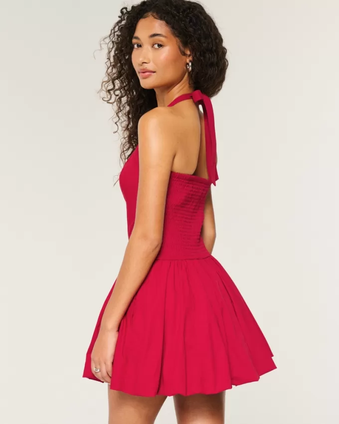 Halter Mini Bubble Skort Dress,Halter Mini Bubble Skort Dress Halter Mini Bubble Skort Dress,Halter Mini Bubble Skort Dress