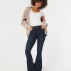 High-Rise Dark Wash Flare Jeans,High-Rise Dark Wash Flare Jeans