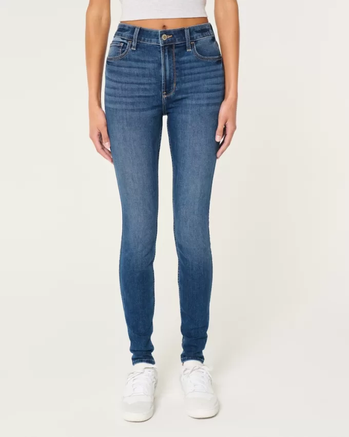 High-Rise Dark Wash Super Skinny Jeans,High-Rise Dark Wash Super Skinny Jeans