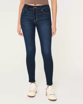 High-Rise Dark Wash Super Skinny Jeans,High-Rise Dark Wash Super Skinny Jeans