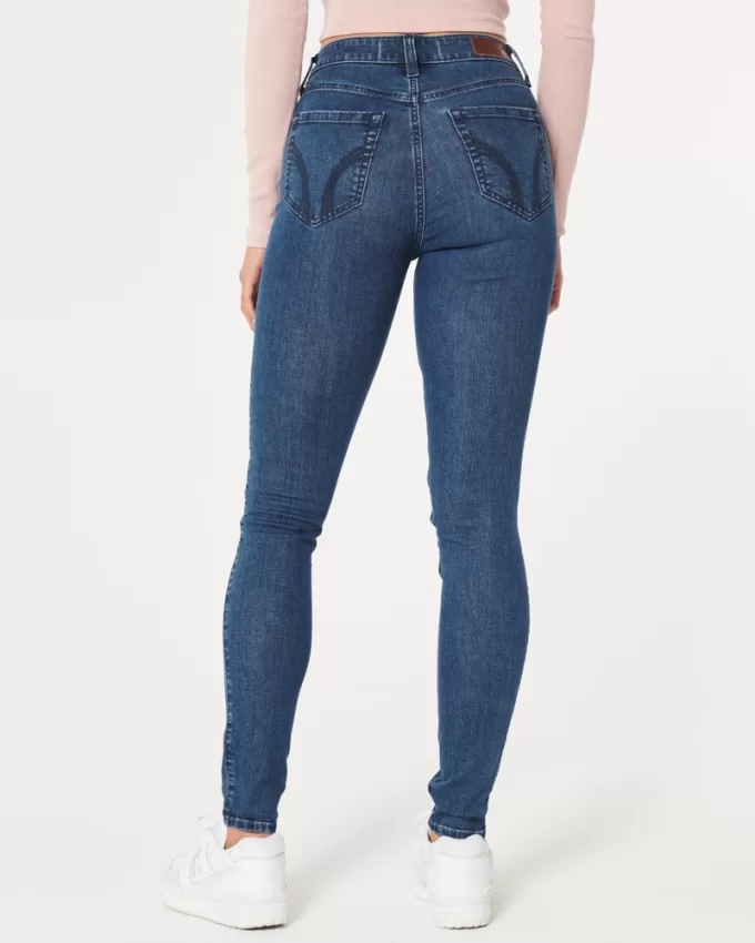 High-Rise Dark Wash Super Skinny Jeans,High-Rise Dark Wash Super Skinny Jeans