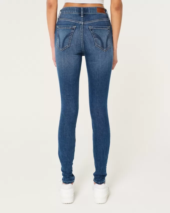 High-Rise Dark Wash Super Skinny Jeans,High-Rise Dark Wash Super Skinny Jeans