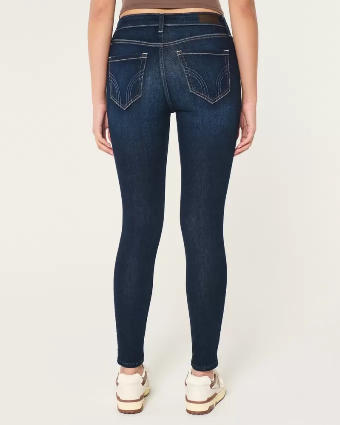High-Rise Dark Wash Super Skinny Jeans,High-Rise Dark Wash Super Skinny Jeans