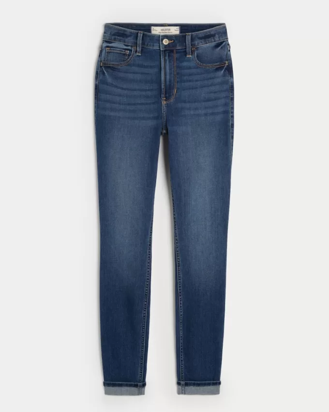 High-Rise Dark Wash Super Skinny Jeans,High-Rise Dark Wash Super Skinny Jeans