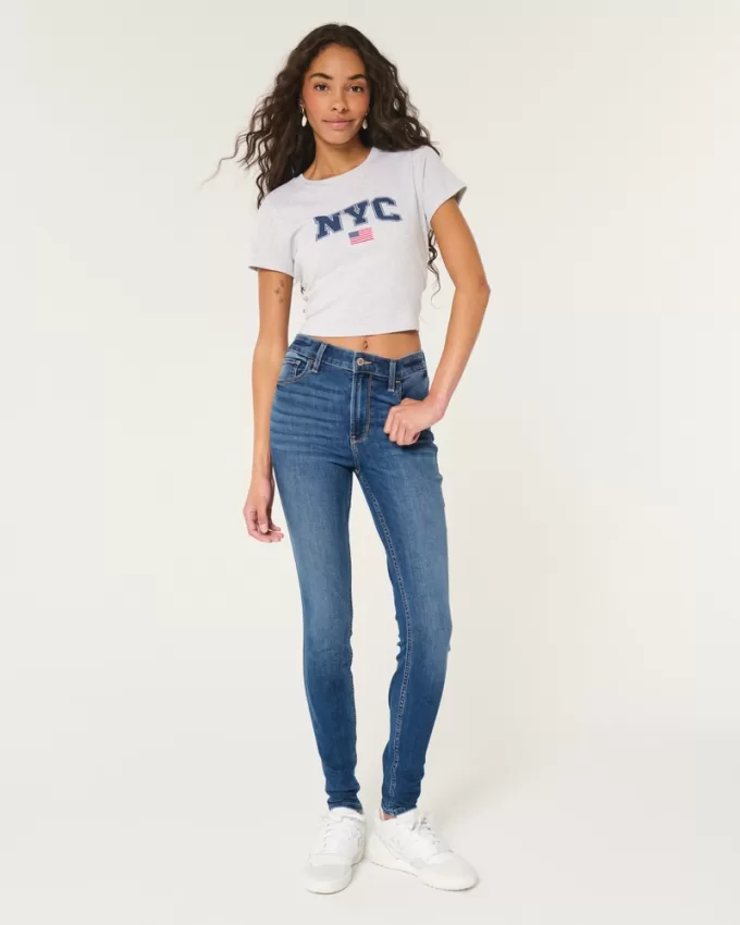 High-Rise Dark Wash Super Skinny Jeans,High-Rise Dark Wash Super Skinny Jeans