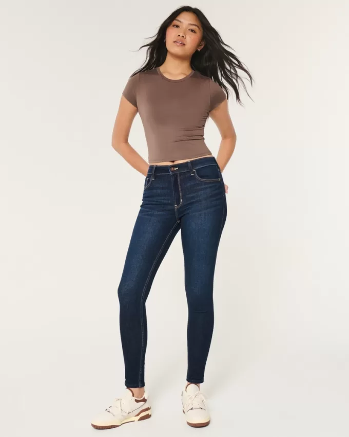 High-Rise Dark Wash Super Skinny Jeans,High-Rise Dark Wash Super Skinny Jeans
