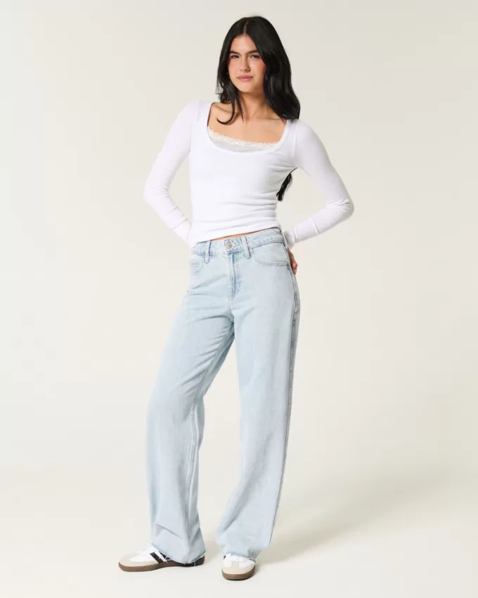 High-Rise Light Wash Baggy Jeans,High-Rise Light Wash Baggy Jeans