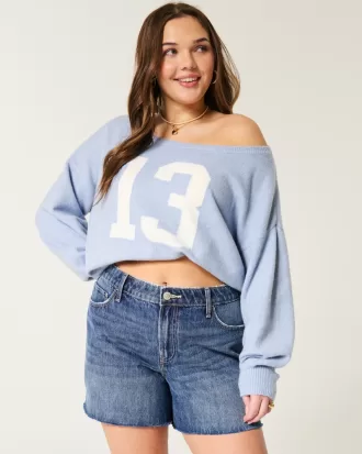 High-Rise Medium Dark Wash Relaxed Denim Shorts 5″,High-Rise Medium Dark Wash Relaxed Denim Shorts 5″