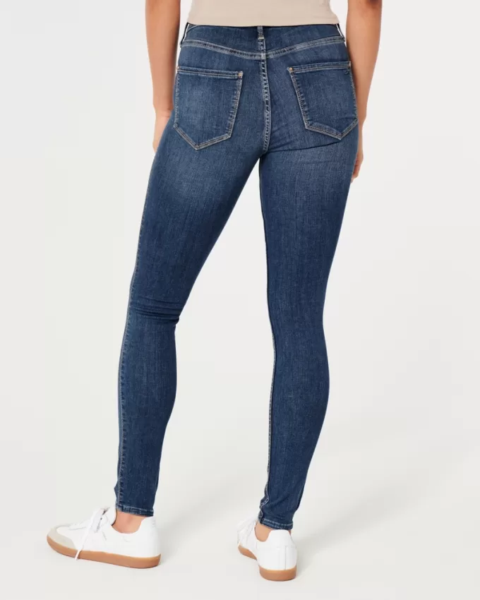 High-Rise Medium Wash Jean Leggings,High-Rise Medium Wash Jean Leggings