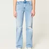 High-Rise Ripped Medium Wash Dad Jeans,High-Rise Ripped Medium Wash Dad Jeans