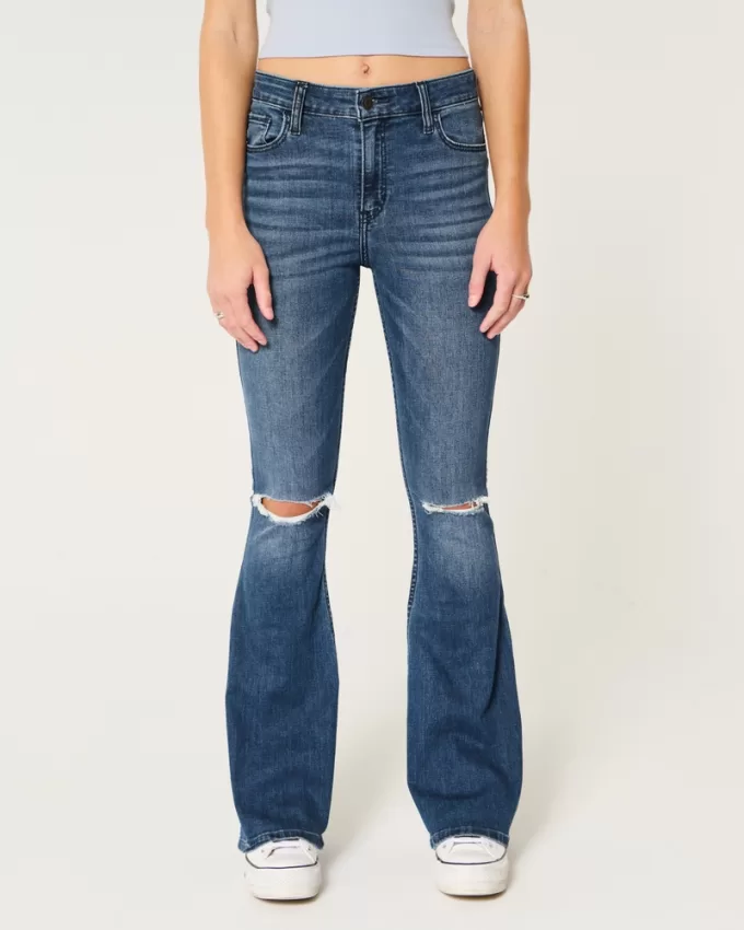 High-Rise Ripped Medium Wash Flare Jeans,High-Rise Ripped Medium Wash Flare Jeans High-Rise Ripped Medium Wash Flare Jeans,High-Rise Ripped Medium Wash Flare Jeans