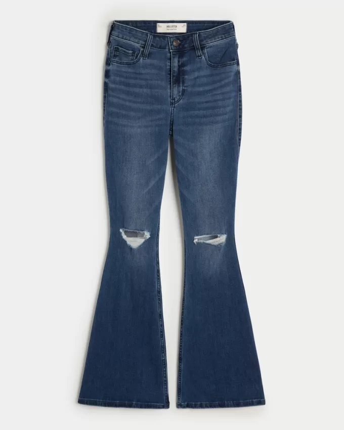 High-Rise Ripped Medium Wash Flare Jeans,High-Rise Ripped Medium Wash Flare Jeans High-Rise Ripped Medium Wash Flare Jeans,High-Rise Ripped Medium Wash Flare Jeans