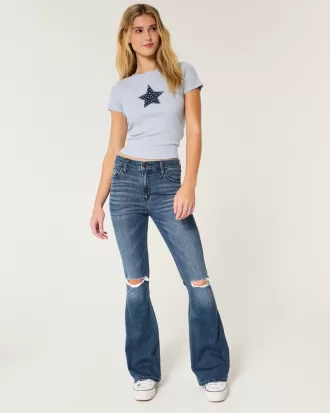 High-Rise Ripped Medium Wash Flare Jeans,High-Rise Ripped Medium Wash Flare Jeans High-Rise Ripped Medium Wash Flare Jeans,High-Rise Ripped Medium Wash Flare Jeans