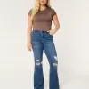 High-Rise Ripped Medium Wash Flare Jeans,High-Rise Ripped Medium Wash Flare Jeans High-Rise Ripped Medium Wash Flare Jeans,High-Rise Ripped Medium Wash Flare Jeans