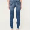 High-Rise Ripped Medium Wash Super Skinny Jeans,High-Rise Ripped Medium Wash Super Skinny Jeans