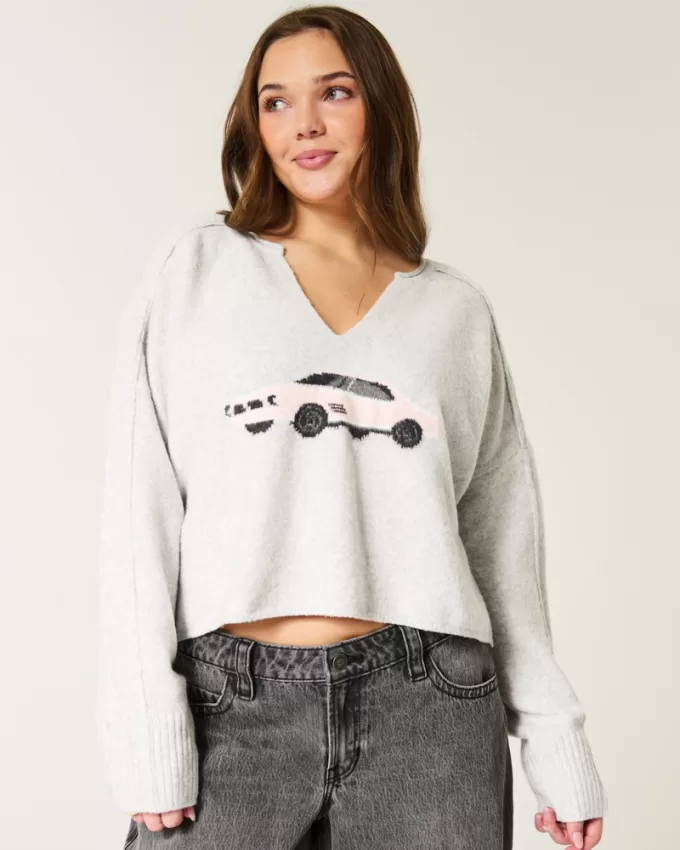 Hollister Comfy Cloud Graphic Notch-Neck Sweater,Hollister Comfy Cloud Graphic Notch-Neck Sweater Hollister Comfy Cloud Graphic Notch-Neck Sweater,Hollister Comfy Cloud Graphic Notch-Neck Sweater