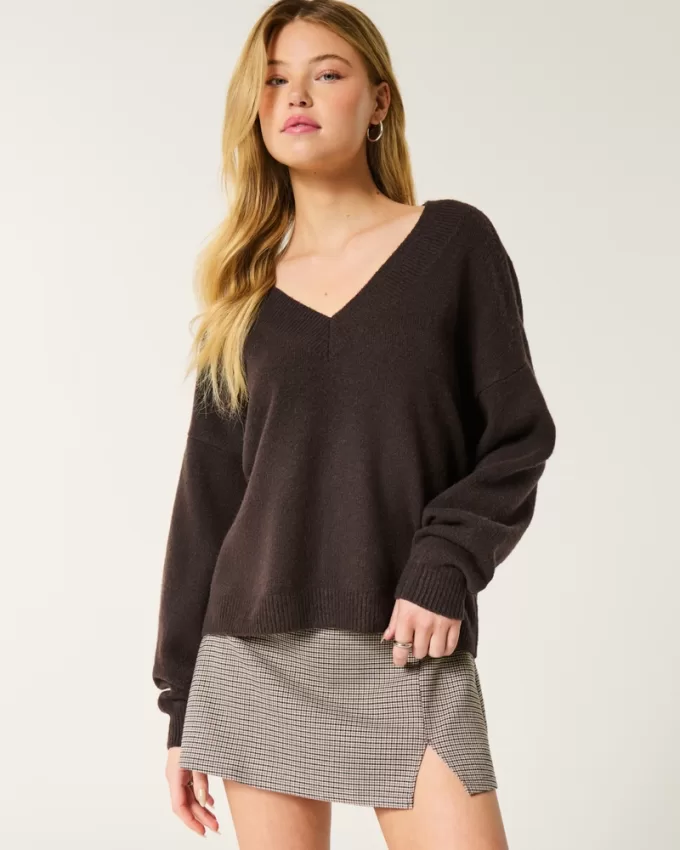 Hollister Comfy Cloud Oversized V-Neck Sweater,Hollister Comfy Cloud Oversized V-Neck Sweater Hollister Comfy Cloud Oversized V-Neck Sweater,Hollister Comfy Cloud Oversized V-Neck Sweater