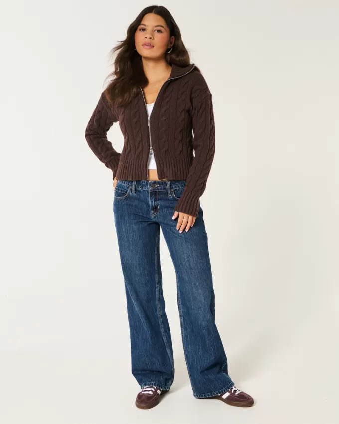 Hollister Comfy Cloud Zip-Up Cable-Knit Sweater,Hollister Comfy Cloud Zip-Up Cable-Knit Sweater Hollister Comfy Cloud Zip-Up Cable-Knit Sweater,Hollister Comfy Cloud Zip-Up Cable-Knit Sweater