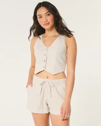 Hollister Ella Linen-Blend Pull-On Shorts,Hollister Ella Linen-Blend Pull-On Shorts Hollister Ella Linen-Blend Pull-On Shorts,Hollister Ella Linen-Blend Pull-On Shorts