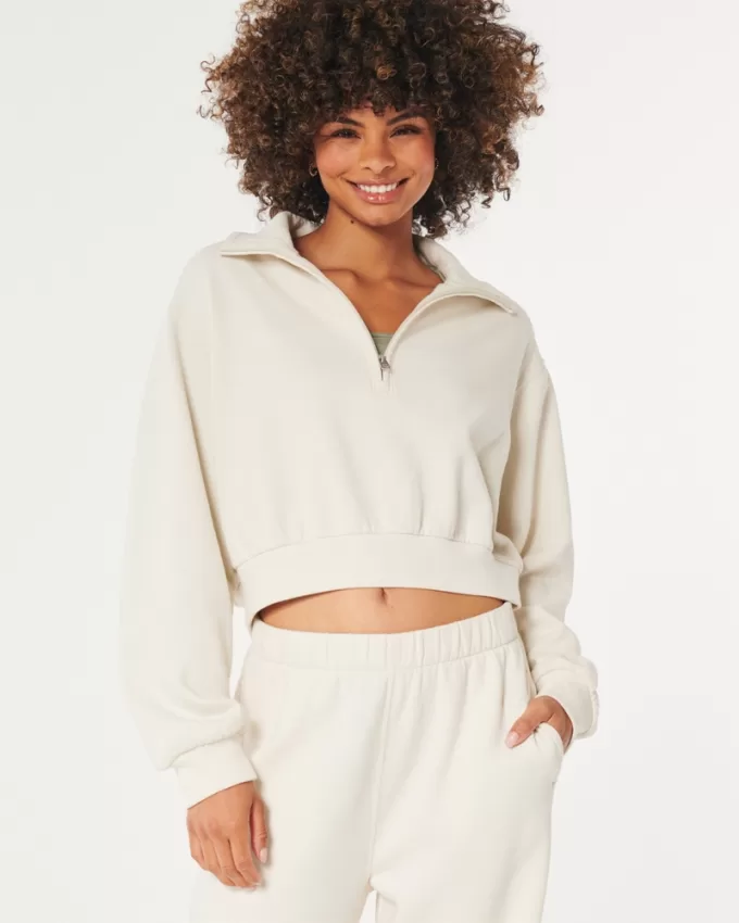 Hollister Feel Good Fleece Mini Half-Zip Sweatshirt,Hollister Feel Good Fleece Mini Half-Zip Sweatshirt Hollister Feel Good Fleece Mini Half-Zip Sweatshirt,Hollister Feel Good Fleece Mini Half-Zip Sweatshirt