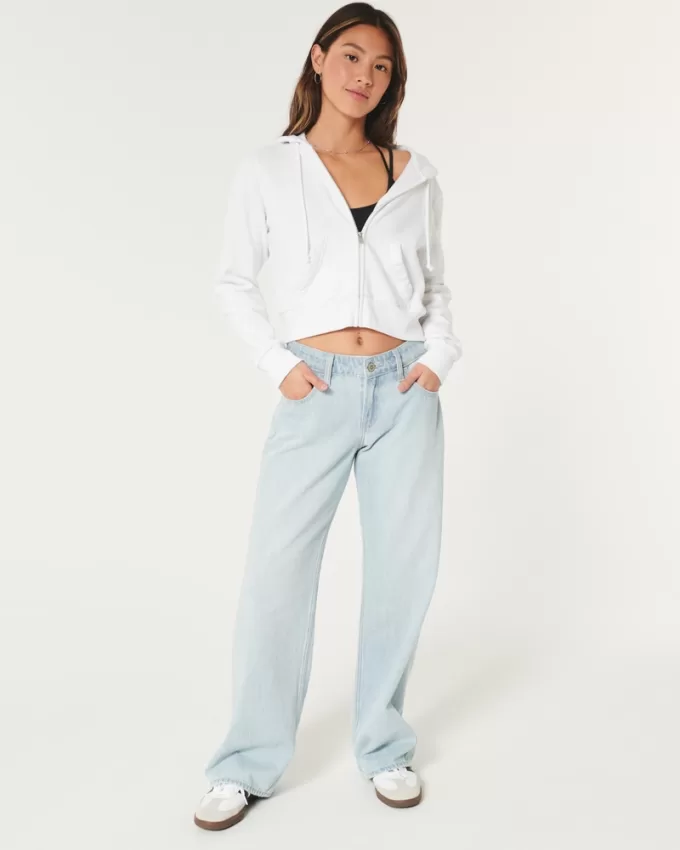 Hollister Feel Good Fleece Mini Zip-Up Hoodie,Hollister Feel Good Fleece Mini Zip-Up Hoodie