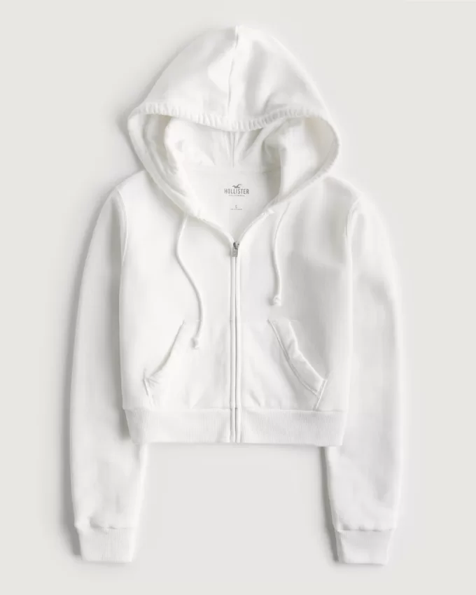 Hollister Feel Good Fleece Mini Zip-Up Hoodie,Hollister Feel Good Fleece Mini Zip-Up Hoodie