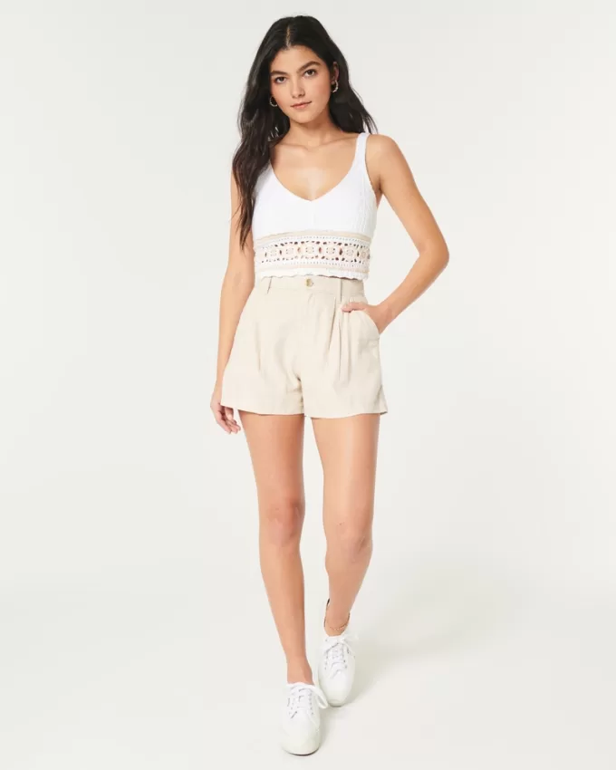 Hollister Livvy Ultra High-Rise Linen-Blend Shorts,Hollister Livvy Ultra High-Rise Linen-Blend Shorts Hollister Livvy Ultra High-Rise Linen-Blend Shorts,Hollister Livvy Ultra High-Rise Linen-Blend Shorts