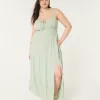 Hollister Sofia Side-Smocked Maxi Dress,Hollister Sofia Side-Smocked Maxi Dress
