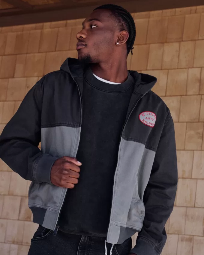 Hooded Zip-Up Workwear Jacket,Hooded Zip-Up Workwear Jacket