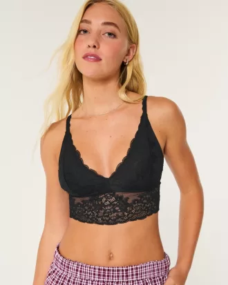 Lace Longline Triangle Bralette,Lace Longline Triangle Bralette