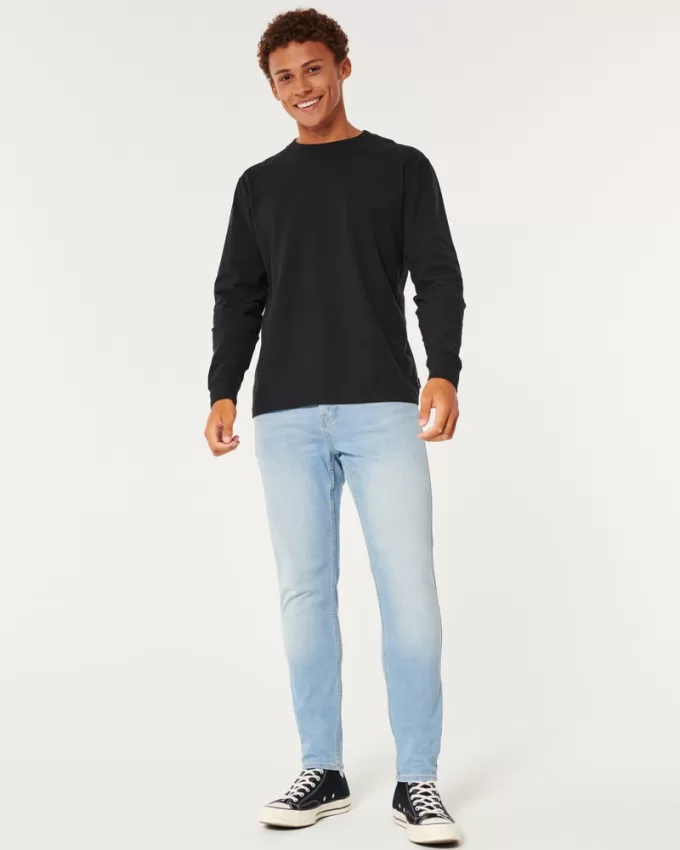 Light Wash Athletic Skinny Jeans,Light Wash Athletic Skinny Jeans