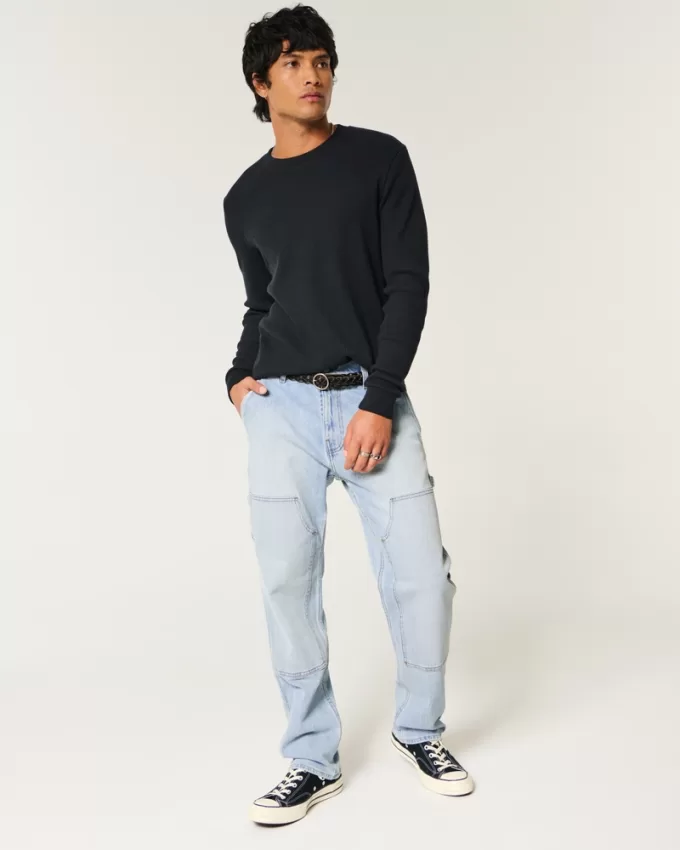 Light Wash Loose Carpenter Jeans,Light Wash Loose Carpenter Jeans Light Wash Loose Carpenter Jeans,Light Wash Loose Carpenter Jeans