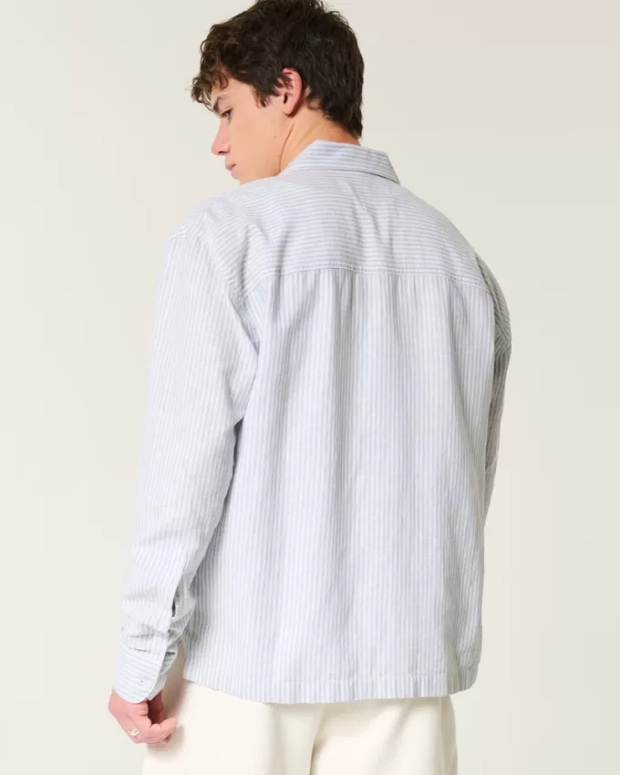 Linen-Blend Button-Through Shirt,Linen-Blend Button-Through Shirt Linen-Blend Button-Through Shirt,Linen-Blend Button-Through Shirt