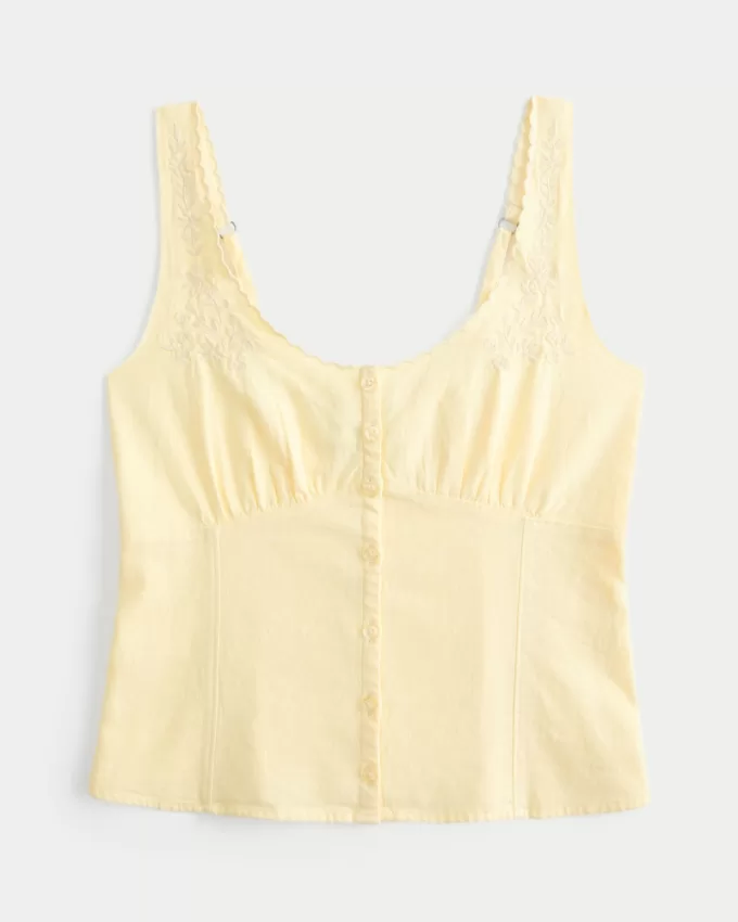 Linen Blend Button-Through Top,Linen Blend Button-Through Top Linen Blend Button-Through Top,Linen Blend Button-Through Top