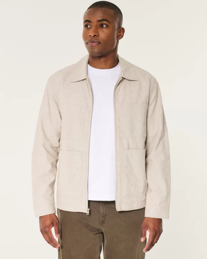 Linen Blend Chore Jacket,Linen Blend Chore Jacket Linen Blend Chore Jacket,Linen Blend Chore Jacket