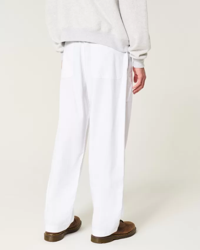 Linen-Blend Flex-Waist Baggy Pants,Linen-Blend Flex-Waist Baggy Pants
